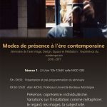Séminaire : Modes de présence à l'ère contemporaine- séance 1