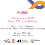 Atelier Replic - Préparer son ATER et son CV académique