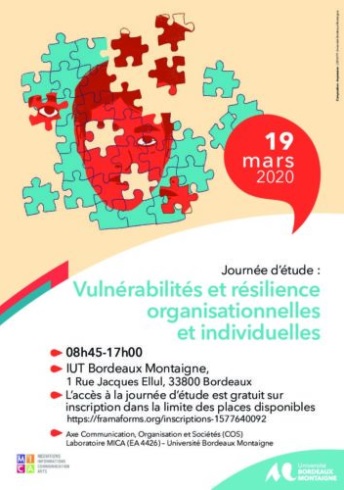 You are currently viewing Journée d’études “Vulnérabilités et résilience organisationnelles et individuelles”