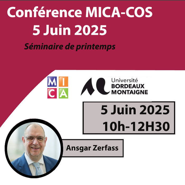 You are currently viewing Séminaire de printemps MICA-COS – Strategic communication: Towards a comprehensive understanding of the Field
