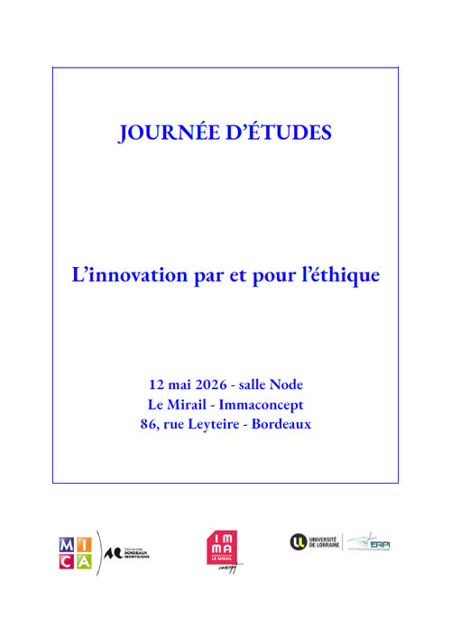 You are currently viewing L’innovation par et pour l’éthique – Journée d&rsquo;étude